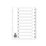 Q-Connect Index 1-10 Board Wht Pk25