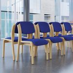 Jemini Wood Frame Chair With Blue