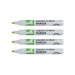 Q-Connect Chalk Markers Med Wht Pk4