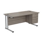 Jemini 2 Drw Fxd Ped Grey Oak