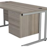 Jemini 2 Drw Fxd Ped Grey Oak