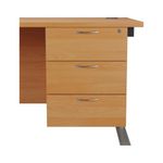 Jemini 3 Drw Fixed Ped Grey Oak