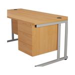 Jemini 3 Drw Fixed Ped Grey Oak