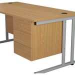 Jemini 3 Drw Fixed Ped Nova Oak