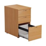 First 3Drw Desk High Pedestal Beech