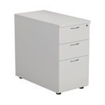 First 3 Drw Desk High Pedestal White