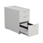 First 3 Drw Desk High Pedestal White