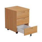 First 3 Drawer Mobile Pedestal Beech
