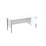 Serrion Rect 3 Drw Ped White