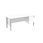 Serrion Rect 3 Drw Ped White