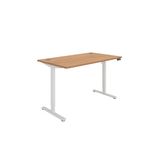 Sm Sit/Stand Desk 1400X800 Beech/Wht