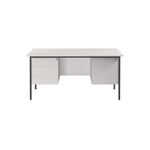 Serrion Rect Double Ped 4 White