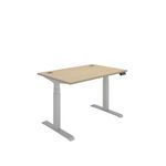 Dm Sit/Stand Desk 1200X800 Oak/Slv
