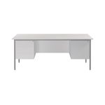 Serrion Rect Double Ped 4 White