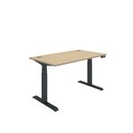 Dm Sit/Stand Desk 1400X800 Oak/Blk