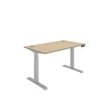 Dm Sit/Stand Desk 1400X800 Oak/Slv