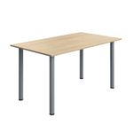 Pole Leg Rect Tbl 1400X800 Oak/Slv