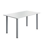 Pole Leg Rect Tbl 1400X800 White/Slv