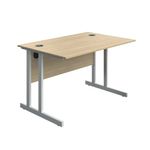 Twin Upright Desk 1200 Oak/White