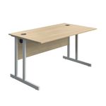 Twin Upright Desk 1400 Oak/White