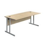Twin Upright Desk 1800 Oak/White