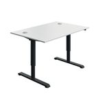 Sm Sit/Stand Desk 1200X800 Wht/Blk