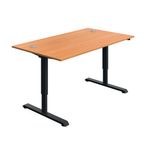 Sm Sit/Stand Desk 1400X800 Bch/Blk