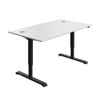 Sm Sit/Stand Desk 1400X800 Wht/Blk