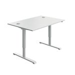 Sm Sit/Stand Desk 1200X800 Wht/Wht