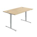 Sm Sit/Stand Desk 1400X800 Oak/Wht