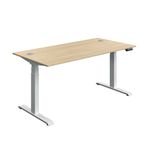 Dm Sit/Stand Desk 1600X800 Oak/Wht