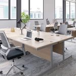 Jemini Single Rect Desk 1600 G/Oak