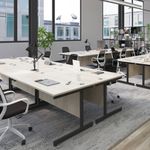 Jemini Single Rect Desk 1600 G/Oak