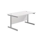 Jemini Rect Desk 1200 White/Silver