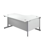 First Radial Lh Desk 1600 White/Slv