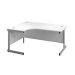 First Radial Lh Desk 1600 White/Slv