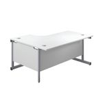 First Radial Rh Desk 1600 White/Slv