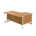 First Radial Lh Desk 1600 Noak/Wht