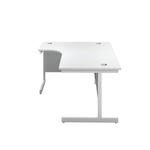 First Radial Lh Desk 1600 Wht/Wht
