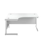 First Radial Lh Desk 1600 Wht/Wht