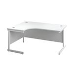 First Radial Lh Desk 1600 Wht/Wht