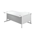 First Radial Lh Desk 1600 Wht/Wht