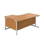 First Radial Rh Desk 1600 Noak/Wht