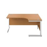 First Radial Rh Desk 1600 Noak/Wht