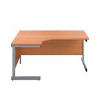 First Radial Lh Desk 1800 Beech/Slv
