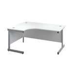 First Radial Lh Desk 1800 White/Slv