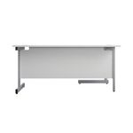 First Radial Lh Desk 1800 White/Slv