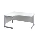 First Radial Lh Desk 1800 White/Slv