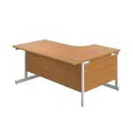 First Radial Lh Desk 1800 Noak/Wht