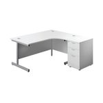 First Rdl Rh Desk Ped White
